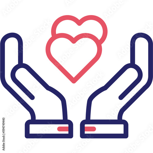 Compassion vector icon illustration of Leadership iconset.