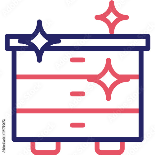 Cleaning Drawers vector icon illustration of Cleaning and Dusting iconset.