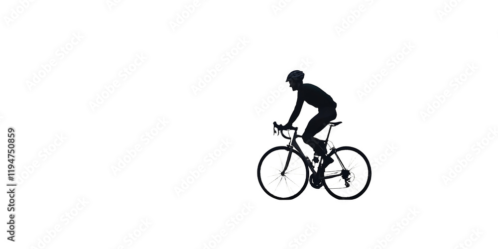 Naklejka premium A man is riding a bicycle on a road