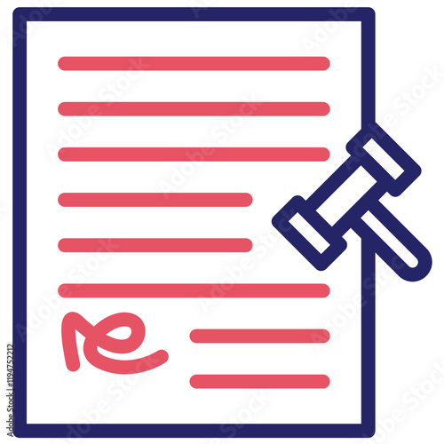 Verdict vector icon illustration of Law & Legislation iconset.