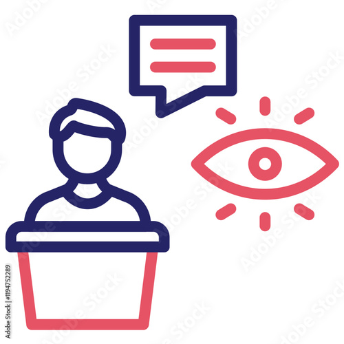 Testimony vector icon illustration of Law & Legislation iconset.
