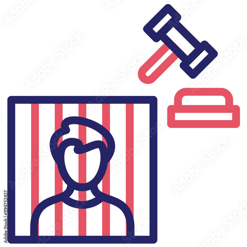 Punishment vector icon illustration of Law & Legislation iconset.