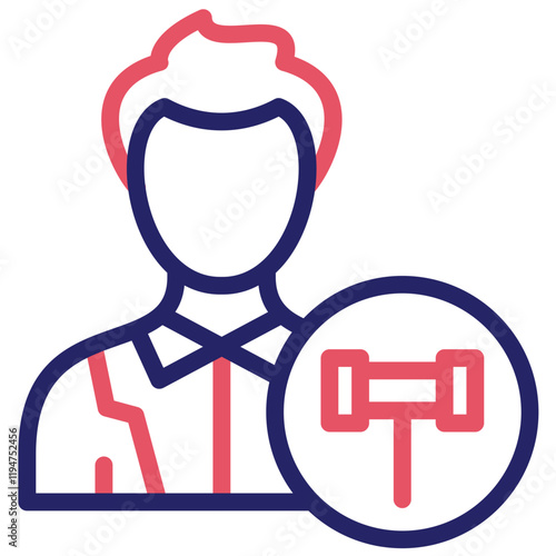 Public Defender Male vector icon illustration of Law & Legislation iconset.