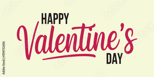Happy Valentine's Day typography vector illustration. Greeting card template design for celebrating valentine's day on 14 February.