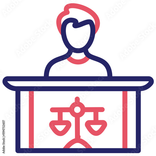 Prosecutor Male vector icon illustration of Law & Legislation iconset.