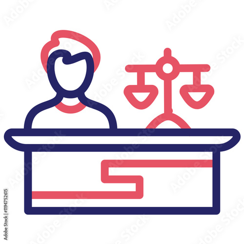 Plaintiff Male vector icon illustration of Law & Legislation iconset.