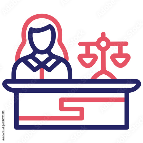 Plaintiff Female vector icon illustration of Law & Legislation iconset.