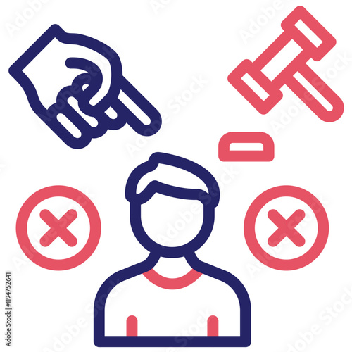 Not Guilty vector icon illustration of Law & Legislation iconset.