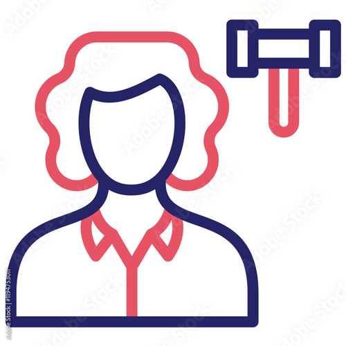 Judge Female vector icon illustration of Law & Legislation iconset.