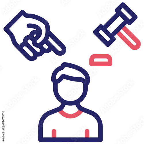 Guilty vector icon illustration of Law & Legislation iconset.