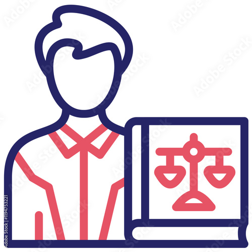 Defendant Male vector icon illustration of Law & Legislation iconset.
