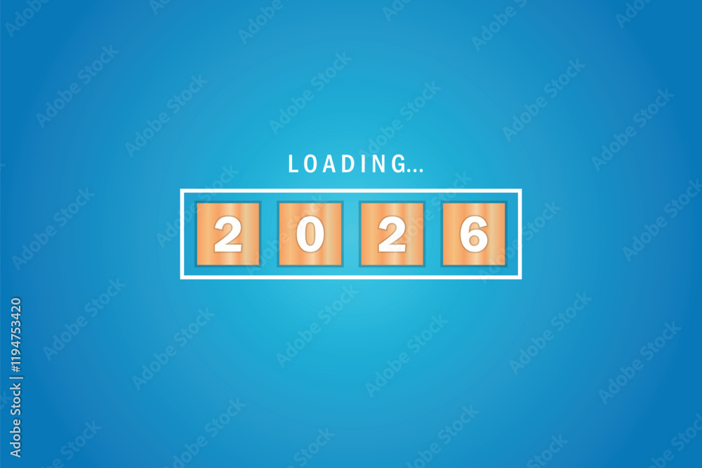 New Year 2026 loading bar. Start new year 2026 with goal plan, goal concept, action plan, strategy. Vector illustration. Can be used for your design New Year 2026 loading bar. Start new year 2026 with goal plan, goal concept, action plan, strategy. Vector illustration. Can be used for your design