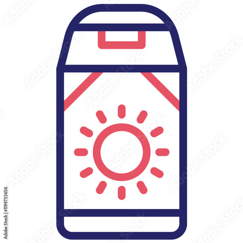 Sunscreen vector icon illustration of Fishing iconset.