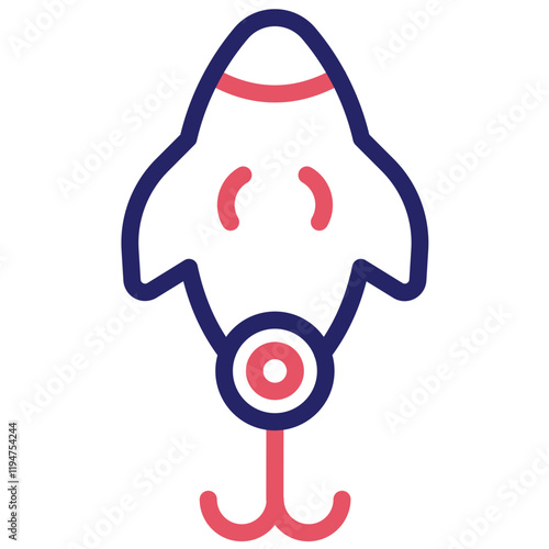 Fishing Lure vector icon illustration of Fishing iconset.