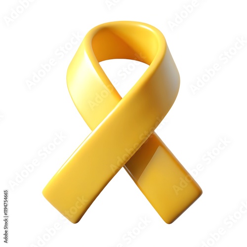yellow ribbon isolated on white