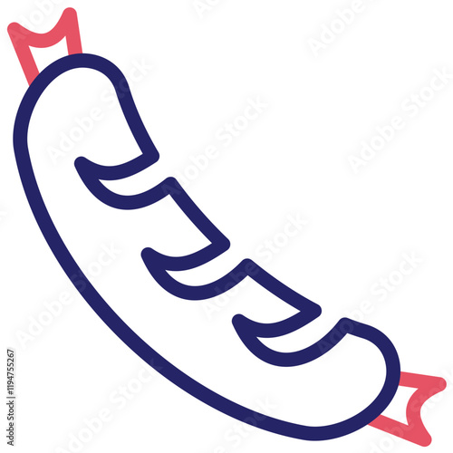 Sausage vector icon illustration of Street Food iconset.