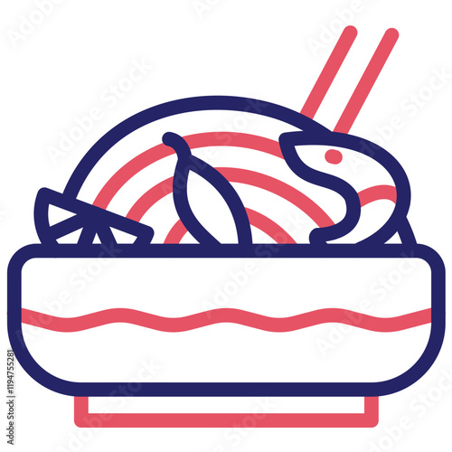 Pad Thai vector icon illustration of Street Food iconset.