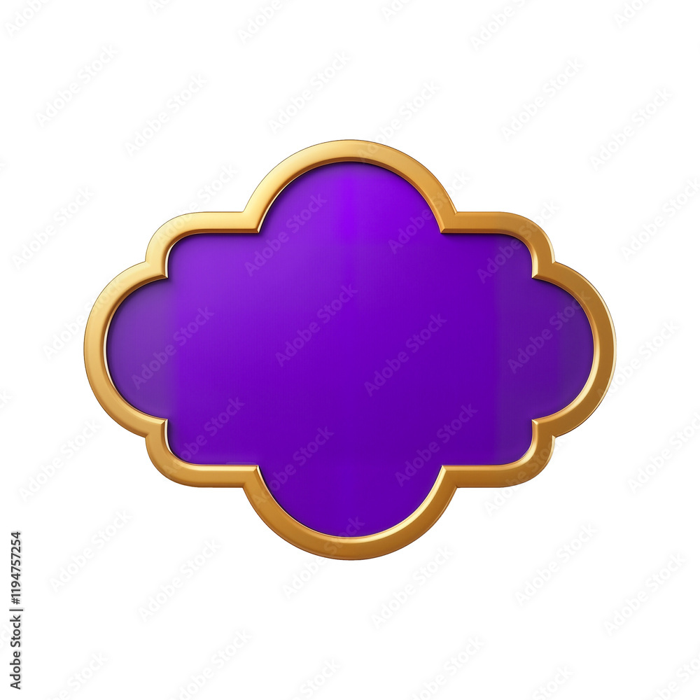 3D label purple and gold ornate with a scalloped edge 10 3D label purple and gold ornate with a scalloped edge 10