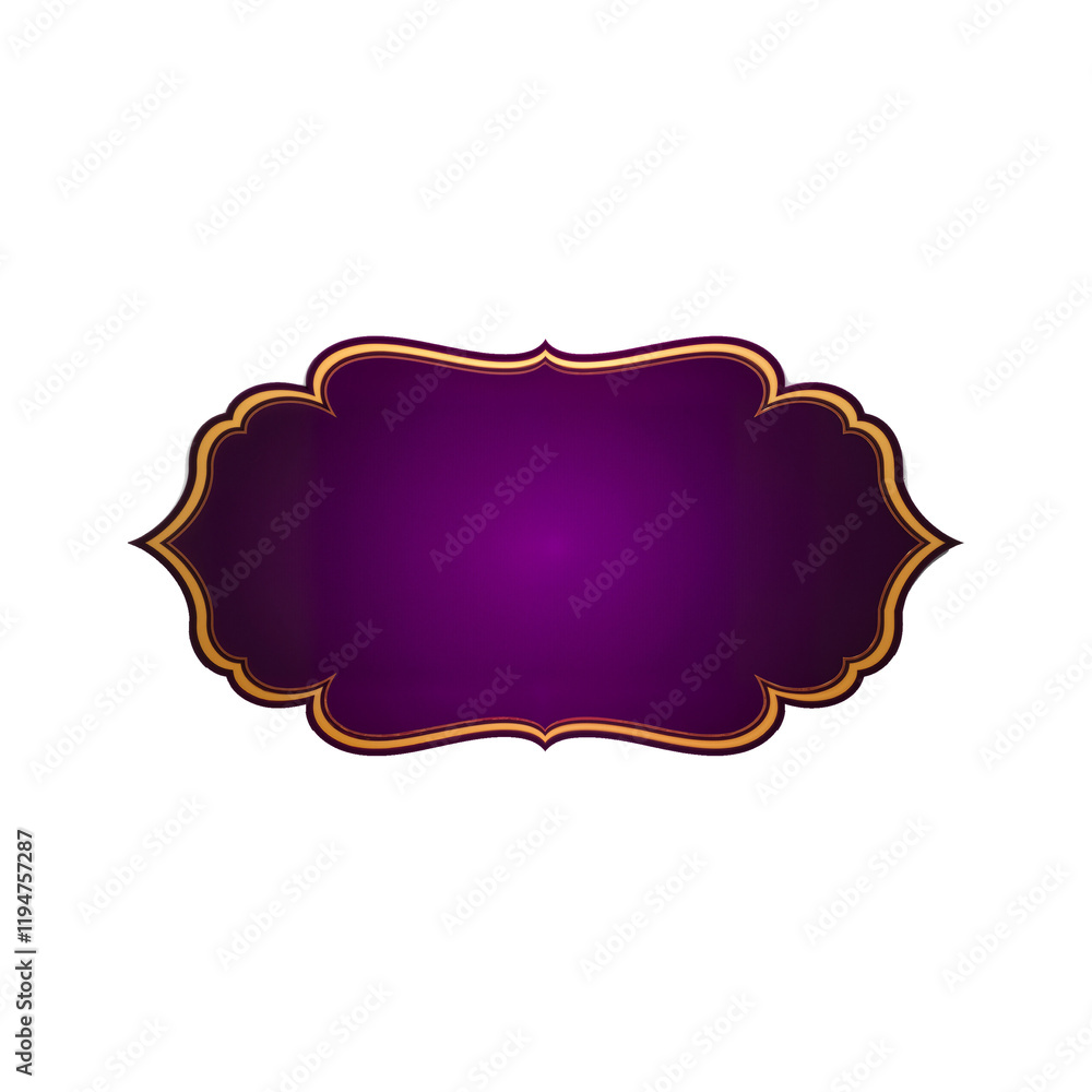 3D label purple and gold ornate with a scalloped edge 09 3D label purple and gold ornate with a scalloped edge 09