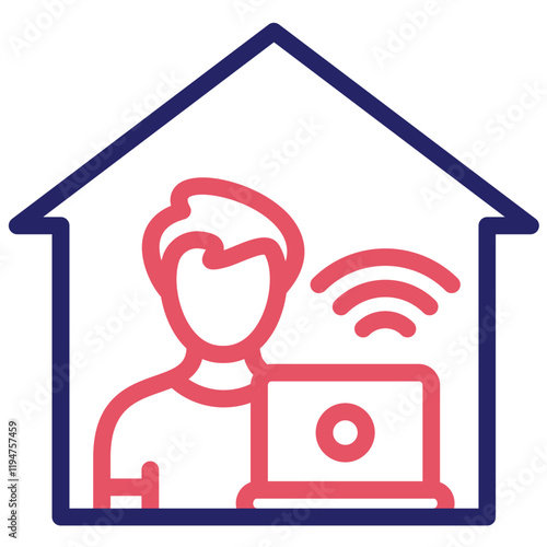 Remote Job vector icon illustration of Gig Economy iconset.
