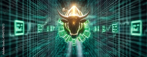 Bullish & Bearish concept showcasing, Bullish Concept in Digital Financial World