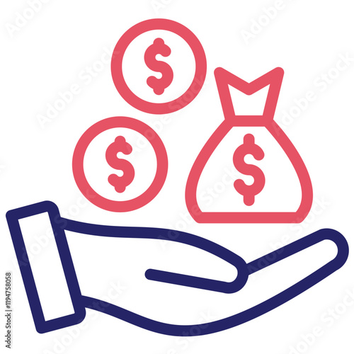 Income vector icon illustration of Gig Economy iconset.