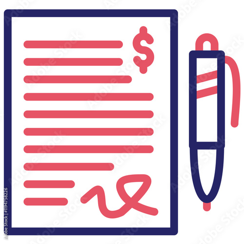 Contract vector icon illustration of Gig Economy iconset.