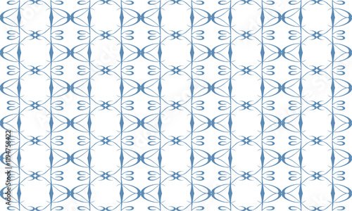 light green blue drawing louis block curve as repeat pattern on white background, vector, replete pattern image designed for fabric printing grid block