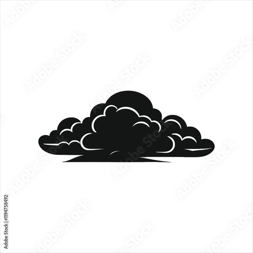 cloud silhouette vector line art logo