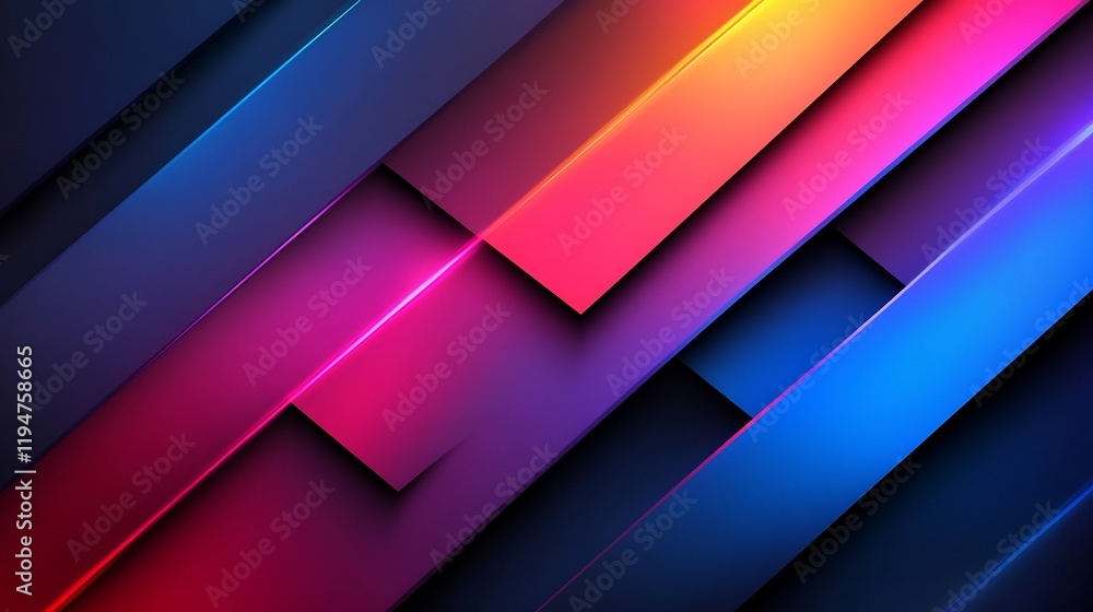 Fototapeta premium Abstract Diagonal Gradient Stripes: Vibrant Color Palette Design