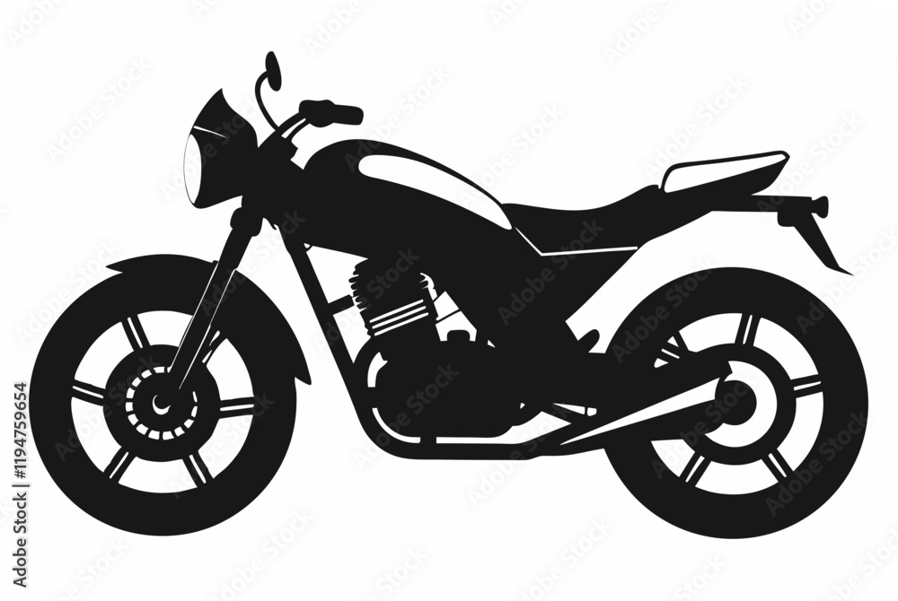 Motorcycle silhouette black vector art illustration. Motorcycle silhouette black vector art illustration.