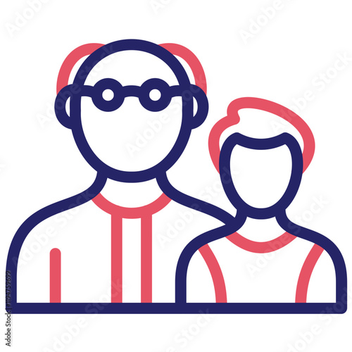 Ancestor vector icon illustration of Generation Gap iconset.