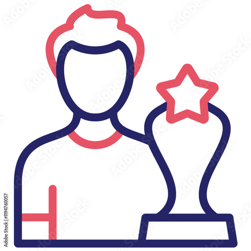 Recipient Male vector icon illustration of Award Events iconset.