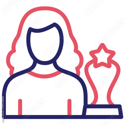 Recipient Female vector icon illustration of Award Events iconset.