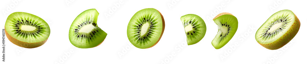 Kiwi Fruit Slices Isolated on White Background Kiwi Fruit Slices Isolated on White Background