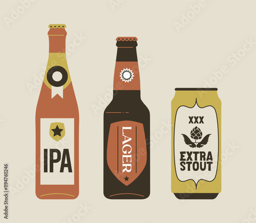 Beer Bottles And Tin Can