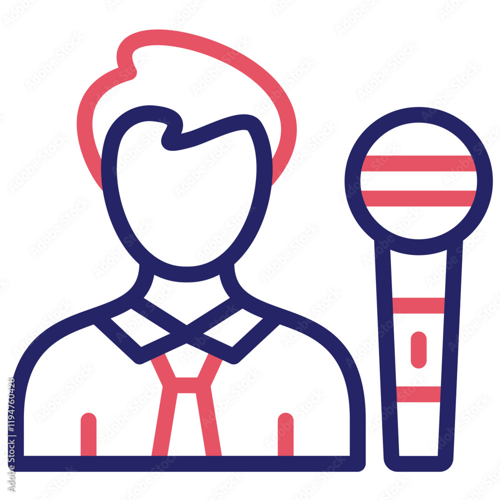 Obraz premium Host Male vector icon illustration of Award Events iconset.