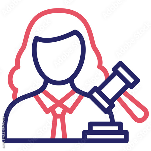 Judge Female vector icon illustration of Award Events iconset.