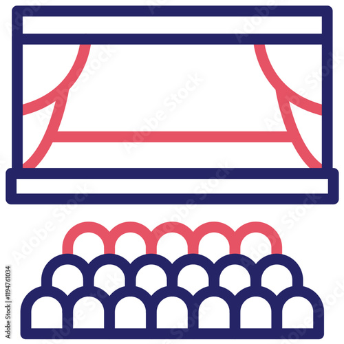 Auditorium vector icon illustration of Award Events iconset.