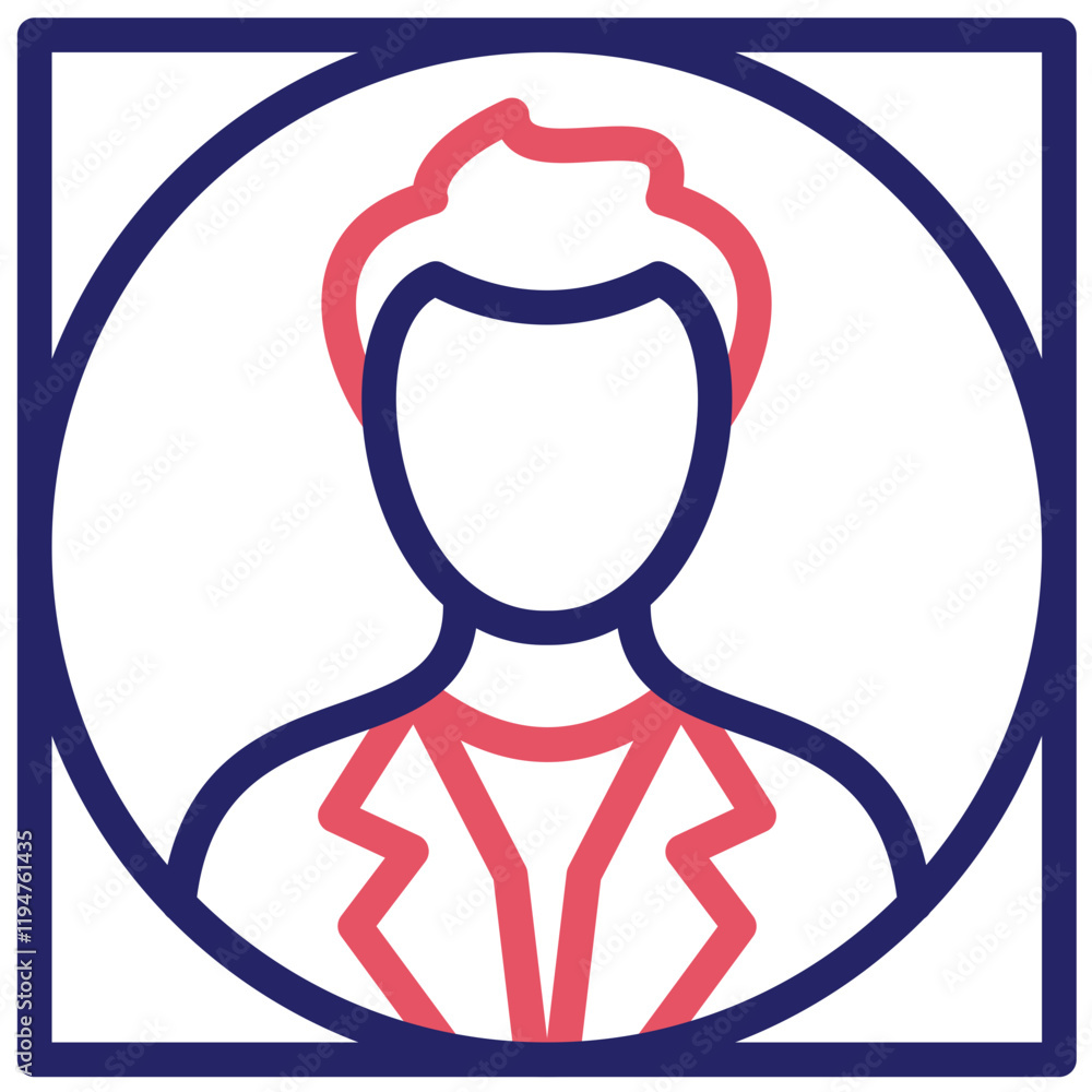Obraz premium Profile vector icon illustration of Fashion Ecommerce iconset.