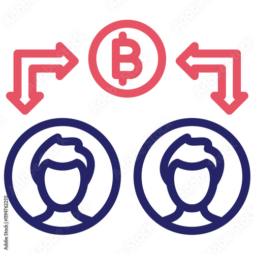 Peer To Peer vector icon illustration of Cryptocurrency iconset.