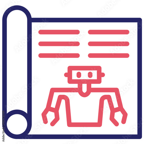 Robot Blueprint vector icon illustration of Robotics iconset.