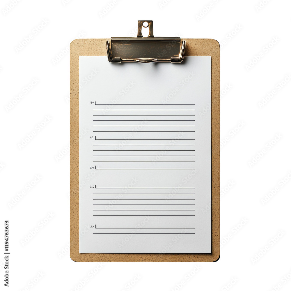 Blank Page on Clipboard Ready for Notes or Tasks Isolated on transparent background Blank Page on Clipboard Ready for Notes or Tasks Isolated on transparent background