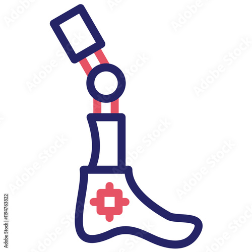 Bionic Leg vector icon illustration of Robotics iconset.