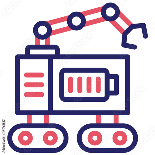 Battery vector icon illustration of Robotics iconset.