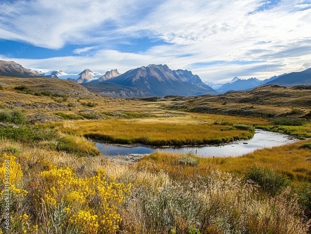 Serene Mountain Stream with Autumnal Colors Serene Mountain Stream with Autumnal Colors