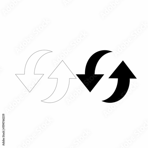 Minimalist circular arrow outline vector, perfect for icons, diagrams, and flowcharts. Clean, scalable, and suitable for various design needs