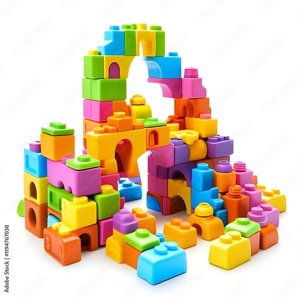 Obraz premium A colorful arrangement of building blocks forming a playful structure.