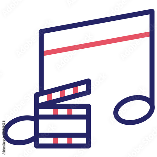 Music vector icon illustration of Filmmaking iconset.