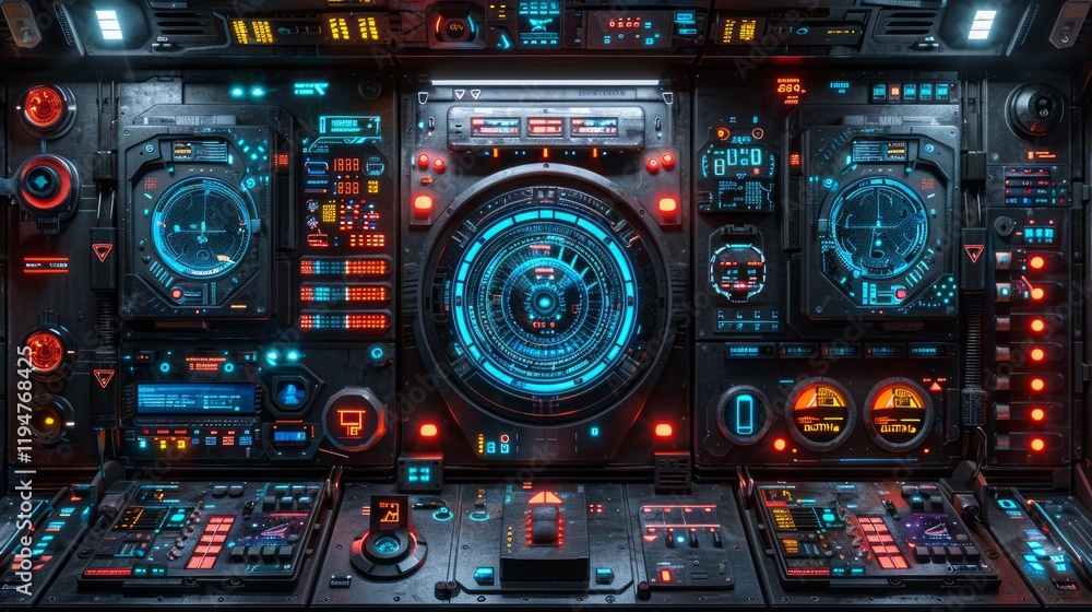 Futuristic spaceship control panel, navigation, flight, sci-fi interface, digital dashboard, dark background Futuristic spaceship control panel, navigation, flight, sci-fi interface, digital dashboard, dark background